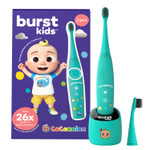 Burst Kids Electric Toothbrush With 2 Brush Heads, Soft Bristle, 2-Minute Timer, Rechargeable, Easy-Grip Handle, 2 Modes, Ages 2+, Seafoam Teal With Jj Burst Kids Electric Toothbrush With 2 Brush Heads, Soft Bristle, 2-Minute Timer, Rechargeable, Easy-Grip Handle, 2 Modes, Ages 2+, Seafoam Teal With Jj