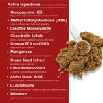 Ts Joint Supplement Vet Formulated Pain & Inflammation Relief Treats Hip Dysplasia & Arthritis, Glucosamine, Chondroitin, Turmeric, Msm, Ha, Creatine, Omega 3 Epa + Dha. Granules 120 Doses
