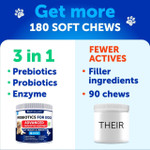 Probiotics For Dogs - Support Gut Health, Itchy Skin, Allergies, Immunity, Yeast Balance - Dog Probiotics And Digestive Enzymes With Prebiotics - Reduce Diarrhea, Gas - 180 Probiotic Chews For Dogs