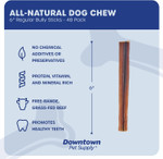 Downtown Pet Supply 6-Inch Bully Sticks For Dogs, Pack Of 48 - Single Ingredient, Nutrient-Rich And Odor Free Bully Sticks For Dogs - Rawhide Free Dog Chews Long Lasting And Non-Splintering Downtown Pet Supply 6-Inch Bully Sticks For Dogs, Pack Of 48 - Single Ingredient, Nutrient-Rich And Odor Free Bully Sticks For Dogs - Rawhide Free Dog Chews Long Lasting And Non-Splintering