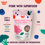 West Paw All-Natural Raw Freeze-Dried Dog Treats  Farm-Fresh Pork Training Treats For Dogs  Wholesome Canine Treat For Puppies, Adult Dogs & Senior Dogs, Pork With Superfood, 2.5 Oz