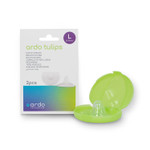 Ardo Tulips Contact Nipple Shields For Breastfeeding, Made In Switzerland, 2 Count With Carrying Case, Bpa Free, (Size L, 24Mm)