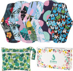 Phogary Reusable Menstrual Pads, Bamboo Cloth Pads For Heavy Flow With Wet Bag, Large Sanitary Pads Set With Wings For Women, Washable Overnight Cloth Panty Liners Period Pads(7 In 1, Style F) Phogary Reusable Menstrual Pads, Bamboo Cloth Pads For Heavy Flow With Wet Bag, Large Sanitary Pads Set With Wings For Women, Washable Overnight Cloth Panty Liners Period Pads(7 In 1, Style F)
