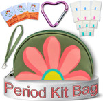 Period Bag to-Go - 16 PC First Period Kit for Girls 9-12 - Sanitary Pad Storage Bag - Period Pouch - Pad Bags for Period for School - First Period Gifts for Girls - Cute Sanitary Napkin Bags