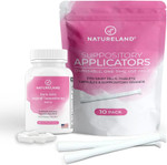 Vaginal Suppository W/Applicators For Women, [50 Units],Designed In Usa, Soft Tip Auxiliary Tool For Pills [10 Units], Boric Acid, And Ph Balance Tablet Suppositories [40 Units]