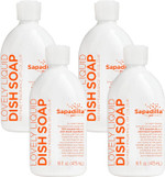 Sapadilla Liquid Dish Soap - Grapefruit + Bergamot - Made With 100% Pure Essential Oil Blends, Tough On Grease, Aromatic & Fragrant Dishwashing Liquid, Plant Based, Biodegradable, 16 Ounce (Pack Of 4) Sapadilla Liquid Dish Soap - Grapefruit + Bergamot - Made With 100% Pure Essential Oil Blends, Tough On Grease, Aromatic & Fragrant Dishwashing Liquid, Plant Based, Biodegradable, 16 Ounce (Pack Of 4)