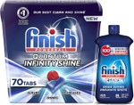 Finish Quantum Infinity Shine - 70 Count - Dishwasher Detergent - Powerball - Our Best Ever Clean and Shine, Dishwashing Tablets & Jet-Dry Rinse Aid, 8.45oz, Dishwasher Rinse Agent & Drying Agent