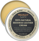 | Natural Beeswax Leather Cream | 4 Oz | Beeswax - Shea Butter - Sweet Almond Oil & Castor Oil | Restore, Soften And Protect Leather & Wood |