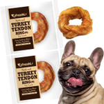 Afreschi Turkey Tendon For Dogs, Dog Treats For Signature Series, All Natural Human Grade Puppy Chew, Ingredient Sourced From Usa, Hypoallergenic, Rawhide Alternative, 20 Units/Box Ring Medium Afreschi Turkey Tendon For Dogs, Dog Treats For Signature Series, All Natural Human Grade Puppy Chew, Ingredient Sourced From Usa, Hypoallergenic, Rawhide Alternative, 20 Units/Box Ring Medium