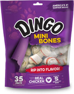 Dingo P-25002 Mini Bones, Rawhide For Small/Toy Dogs,White, 35-Count