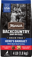 Merrick Backcountry Raw Infused Grain Free Dog Food, Hero'S Banquet Recipe, Freeze Dried Dog Food - 4.0 Lb. Bag