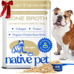 Native Pet Bone Broth for Dogs & Cats – Chicken Bone Broth Powder, 48 Scoops