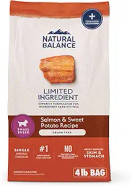 Natural Balance Limited Ingredient Adult Grain-Free Dry Dog Food, Salmon & Sweet Potato Recipe, 4 Pound (Pack Of 1)