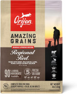 Orijen Amazing Grains Regional Red Dry Dog Food, High Protein Dog Food For All Life Stages, Fresh Or Raw Ingredients, 4Lb