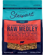 Stewart Raw Medley Freeze Dried Dog Food, Beef & Garden Vegetable Recipe, 1 Pound Bag, Made With Real Whole Foods And Raw Protein
