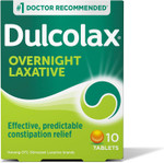 Dulcolax Stimulant Laxative Tablets, Predictable & Effective Constipation Relief, Relieves Straining & Bloating, Bisacodyl 5 Mg, 10 Count
