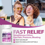 Healtha2Zã¢Â® Gas Relief Simethicone 250Mg | Maximum Strength | Fast Gas Relief | Relieve Symptoms Naturally (100 Softgels (Pack Of 1)) Healtha2Zã¢Â® Gas Relief Simethicone 250Mg | Maximum Strength | Fast Gas Relief | Relieve Symptoms Naturally (100 Softgels (Pack Of 1))