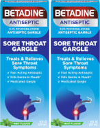 Betadine Antiseptic Medicated Gargle, Povidone-Iodine 0.5%, Treat And Relieve Sore Throat Symptoms, Temporarily Reduces Germs Normally Found In The Mouth, Mint Flavor, 8 Fl Oz (Pack Of 2)