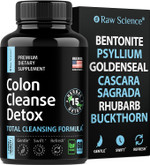 S Raw Science Colon Cleanse - 15 Day Gut Cleanse Detox - Bloating & Constipation Relief For Women & Men - Fiber Pill Bentonite Clay, Psyllium Husk - Heavy Metal Detox, Bowel Laxatives - 60 Capsules S Raw Science Colon Cleanse - 15 Day Gut Cleanse Detox - Bloating & Constipation Relief For Women & Men - Fiber Pill Bentonite Clay, Psyllium Husk - Heavy Metal Detox, Bowel Laxatives - 60 Capsules