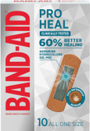 Band-Aid Brand Pro Heal Adhesive Bandages With Hydrocolloid Gel Pad, Clinically Tested, Better Healing Of Minor Wounds, Waterproof Bandages, Sterile First Aid Bandages, All One Size, 10 Ct Band-Aid Brand Pro Heal Adhesive Bandages With Hydrocolloid Gel Pad, Clinically Tested, Better Healing Of Minor Wounds, Waterproof Bandages, Sterile First Aid Bandages, All One Size, 10 Ct