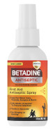 Betadine Antiseptic First Aid Spray, Povidone-Iodine 5%, Infection Protection, Kills Germs In Minor Cuts Scrapes And Burns, No Sting Promise, No Alcohol Or Hydrogen Peroxide, 3 Fl Oz