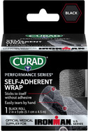 Curad Ironman Self-Adherent Athletic Wrap, Official Ironman Medical Supplier, Black, 2 Inches X 5 Yards, Compression Support For Sports Injuries, Joint Stability, And Muscle Recovery