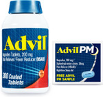 Advil Pain Reliever And Fever Reducer, Ibuprofen 200Mg For Pain Relief - 300 Count, Advil Pm Pain Reliever And Nighttime Sleep Aid, Ibuprofen For Pain Relief And Diphenhydramine Citrate - 2 Count Advil Pain Reliever And Fever Reducer, Ibuprofen 200Mg For Pain Relief - 300 Count, Advil Pm Pain Reliever And Nighttime Sleep Aid, Ibuprofen For Pain Relief And Diphenhydramine Citrate - 2 Count