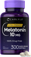Carlyle Melatonin 10Mg | 300 Softgels | Extra Strength Support For Adults | Non-Gmo, Gluten Free Supplement Carlyle Melatonin 10Mg | 300 Softgels | Extra Strength Support For Adults | Non-Gmo, Gluten Free Supplement