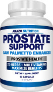 Arazo Nutrition Prostate Supplement - Saw Palmetto + 25 Herbs - Reduce Frequent Urination, Reduce Hair Loss, Support Stamina  Single Homeopathic Herbal Extract Health Supplements - Capsule Or Pill