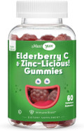 Elderberry Zinc Gummies - Organic Sambucus Elderberry Gummies With Zinc And Vitamin C - Vegan Immune Support For Adults And Kids - Chewable Elderberries Supplements For Immunity Boost - 60 Gummies