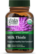 Gaia Herbs Milk Thistle - Liver Supplement & Cleanse Support For Maintaining Healthy Liver Function* - 60 Vegan Capsules (20-Day Supply)
