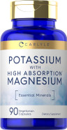 Carlyle Potassium Magnesium Supplement | 90 Capsules | High Absorption | Vegetarian, Non-Gmo & Gluten Free Carlyle Potassium Magnesium Supplement | 90 Capsules | High Absorption | Vegetarian, Non-Gmo & Gluten Free
