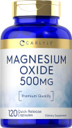 Carlyle Magnesium Oxide 500Mg | 120 Capsules | Premium Quality | Non-Gmo And Gluten Free Supplement Carlyle Magnesium Oxide 500Mg | 120 Capsules | Premium Quality | Non-Gmo And Gluten Free Supplement