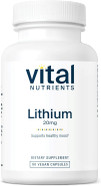 Vital Nutrients Lithium Orotate | Vegan Lithium Supplements For Memory, State Of Mind, And Behavioral Health* | 20Mg | Gluten, Dairy, Soy Free | 90 Capsules