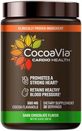 Cocoavia Cardio Health Cocoa Powder, 30 Servings, 500Mg Cocoa Flavanols, Support Heart Health, Boost Nitric Oxide, Improve Circulation, Energy, Preworkout, Vegan, Dark Chocolate Cacao