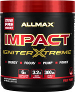 Allmax Nutrition - Impact Igniter Extreme Pre Workout Powder - With Citrulline Malate, Beta - Alanine, Caffeine, Taurine, And, Betaine Anhydrous (Fruit Punch) Allmax Nutrition - Impact Igniter Extreme Pre Workout Powder - With Citrulline Malate, Beta - Alanine, Caffeine, Taurine, And, Betaine Anhydrous (Fruit Punch)
