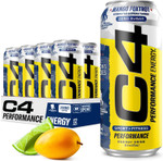 C4 Performance Energy Drink | Zero Sugar Carbonated Preworkout Energy | 200Mg Caffeine With Beta Alanine | Mango Foxtrot | 16 Fl Oz (12 Pack)