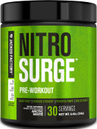 Jacked Factory Nitrosurge Pre Workout Supplement - Endless Energy, Instant Strength Gains, Clear Focus, Intense Pumps - No Booster & Powerful Preworkout Energy Powder - 30 Servings, Arctic White