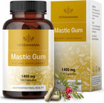 Herbamama Mastic Gum Capsules - 1400 Mg Mastic Gum Gut Health Supplement - Promotes Digestive Health Support - Vegan, Non-Gmo - 100 Caps Herbamama Mastic Gum Capsules - 1400 Mg Mastic Gum Gut Health Supplement - Promotes Digestive Health Support - Vegan, Non-Gmo - 100 Caps