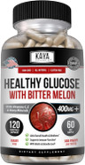 Kaya Naturals Healthy Gluco With Bittermelon Supplement | Support Healthy Levels And Function, 20 Herbs Vitamins And Minerals, Alpha Lipoic Acide, Cinnamon, Vitamin C & E, Non-Gmo (120 Count)