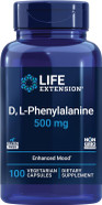 Life Extension D, L-Phenylalanine Capsules, 500 Mg Supports Mood Health, Promotes Neurotransmitter Health Gluten-Free, Non-Gmo, Vegetarian 100 Capsules Life Extension D, L-Phenylalanine Capsules, 500 Mg Supports Mood Health, Promotes Neurotransmitter Health Gluten-Free, Non-Gmo, Vegetarian 100 Capsules