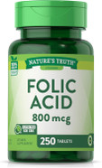 Nature'S Truth Folic Acid | 800 Mcg | 250 Tablets | Vegetarian, Non-Gmo & Gluten Free Supplement