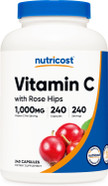 Nutricost Vitamin C With Rose Hips 1025Mg, 240 Capsules - Vitamin C 1,000Mg, Rose Hips 25Mg, Premium, Non-Gmo, Gluten Free Supplement Nutricost Vitamin C With Rose Hips 1025Mg, 240 Capsules - Vitamin C 1,000Mg, Rose Hips 25Mg, Premium, Non-Gmo, Gluten Free Supplement