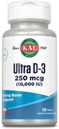 Kal Ultra Vitamin D3 10000 Iu 250 Mcg, High Potency Vitamin D Tablets, Calcium Absorption, Bone Health And Immune Support Supplement, Rapid Disintegration D-3 Activtabs, 120 Servings, 120 Tablets