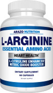 Arazo Nutrition Premium L Arginine - 1340Mg Nitric Oxide Booster With L-Citrulline & Essential Amino Acids For Muscle Gain And Energy - Powerful No Booster To Train Longer & Harder  60 Capsules