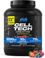 Creatine Monohydrate Powder Muscletech Cell-Tech Creatine Post Workout Recovery Drink Muscle Builder For Men & Women Muscle Building Supplements Fruit Punch, 3 Lbs (27 Serv)