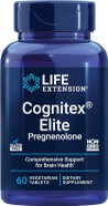 Life Extension Cognitex Elite Pregnenolone- Brain Health Supplement For Memory, Focus & Cognition- Formula With Phosphatidylserine, Ashwagandha & Sage Extract, Calcium + More- 60 Vegetarian Tablets