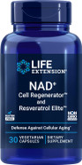 Life Extension Nad+ Cell Regenerator And Resveratrol Elite, Niagen Nicotinamide Riboside, Trans-Resveratrol, Quercetin, Fisetin, For Longevity, Energy, And Oxidative Stress, 30 Vegetarian Capsule