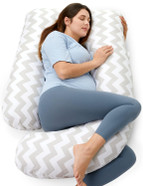 Momcozy U Shaped Pregnancy Pillows With Cotton Removable Cover, 57 Inch Maternity Pillow Full Body Support, Must Have For Pregnant Women, Geometric Pattern Momcozy U Shaped Pregnancy Pillows With Cotton Removable Cover, 57 Inch Maternity Pillow Full Body Support, Must Have For Pregnant Women, Geometric Pattern