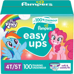 Pampers Easy Ups Girls & Boys Potty Training Pants - Size 4T-5T, 100 Count, My Little Pony Training Underwear (Packaging May Vary)